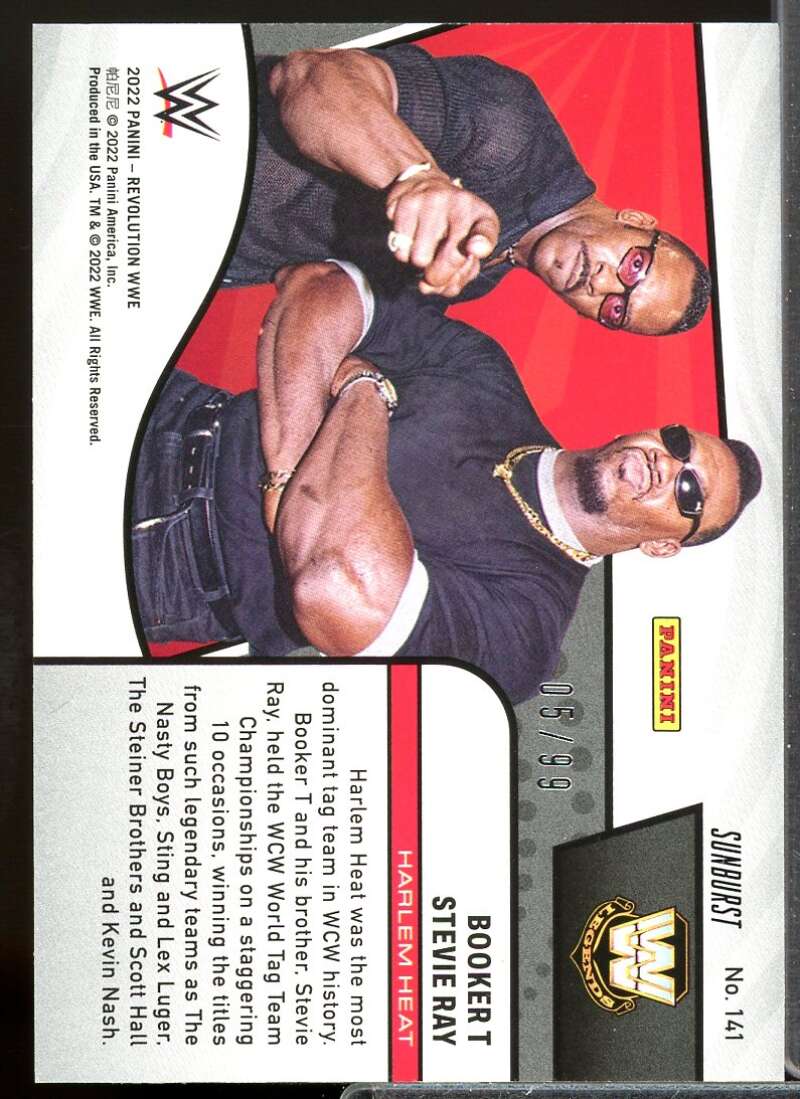 Booker T/Stevie Ray Card 2022 Revolution WWE Sunburst #141  Image 2