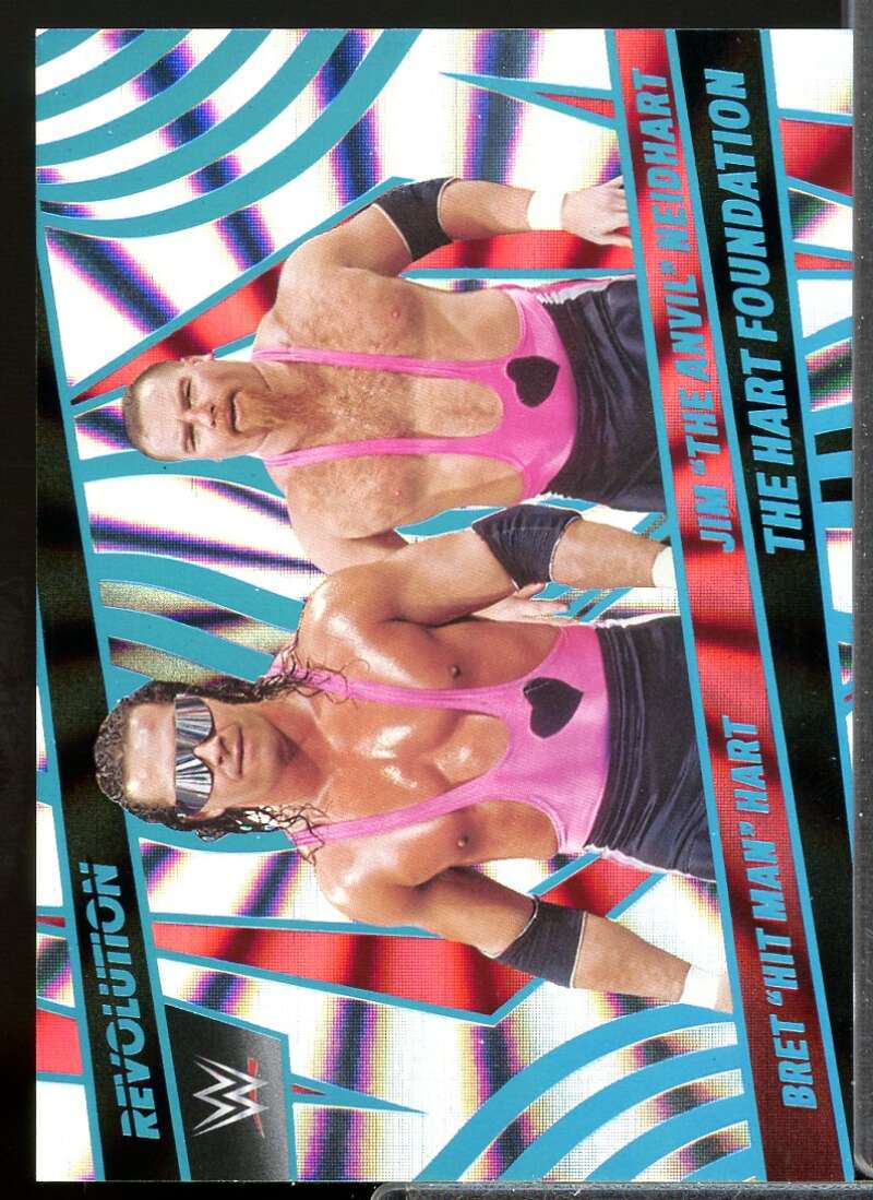 Bret "Hit Man" Hart/Jim Neidhart Card 2022 Revolution WWE Sunburst #135  Image 1