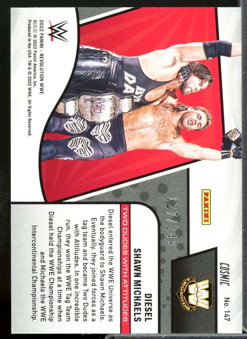 Diesel/Shawn Michaels Card 2022 Revolution WWE Cosmic #147  Image 2