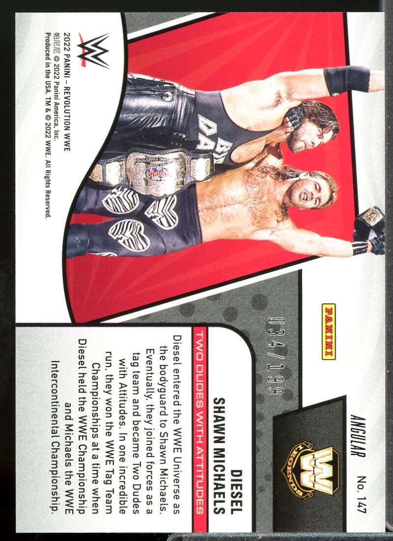 Diesel/Shawn Michaels Card 2022 Revolution WWE Angular #147  Image 2