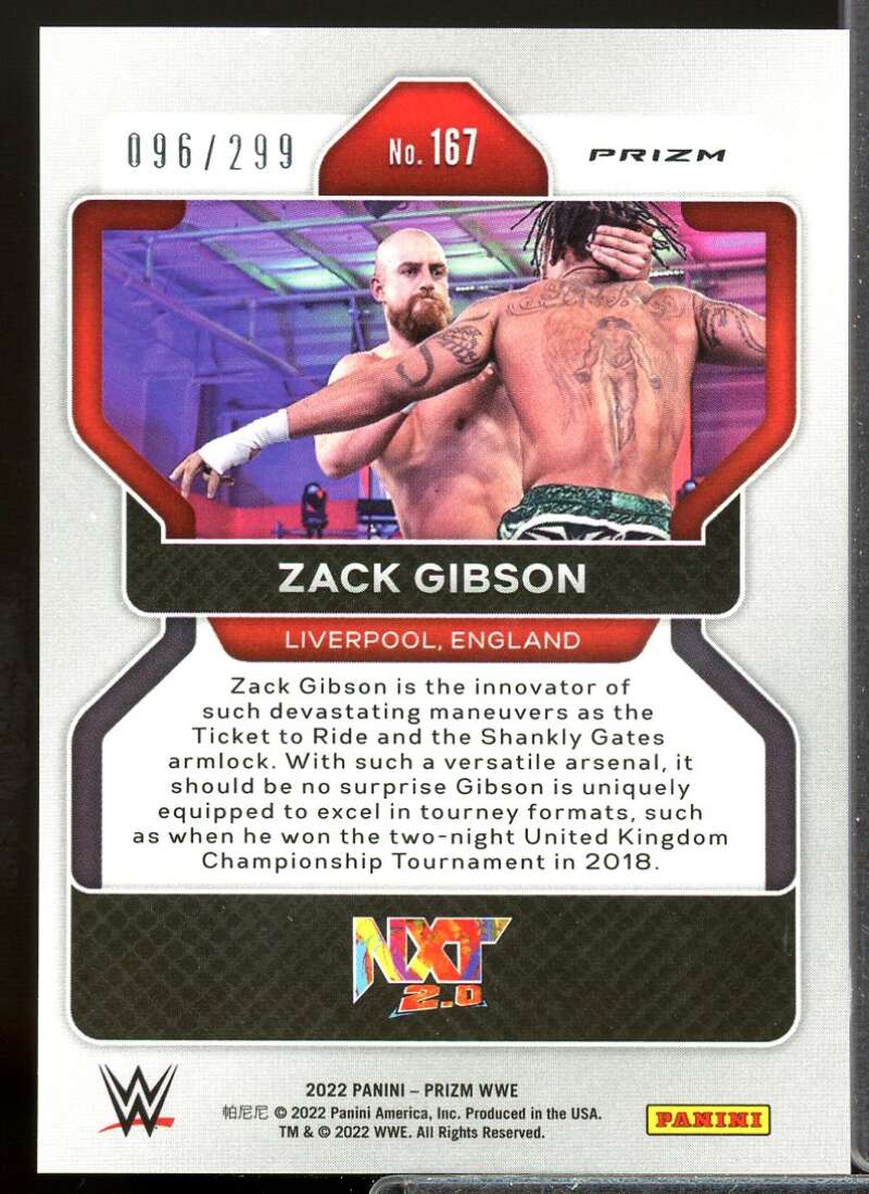 Zack Gibson Card 2022 Panini Prizm WWE Prizms Red #167  Image 2