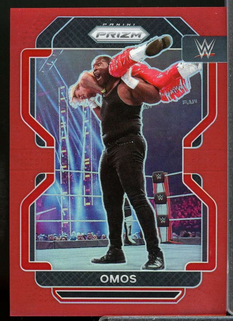 Omos Card 2022 Panini Prizm WWE Prizms Red #170  Image 1