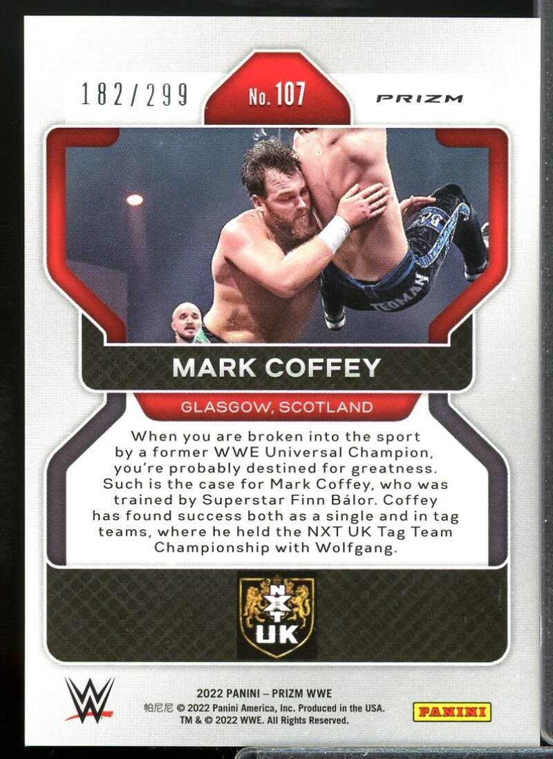 Mark Coffey Card 2022 Panini Prizm WWE Prizms Red #107  Image 2