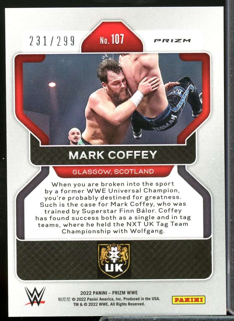 Mark Coffey Card 2022 Panini Prizm WWE Prizms Red #107  Image 2