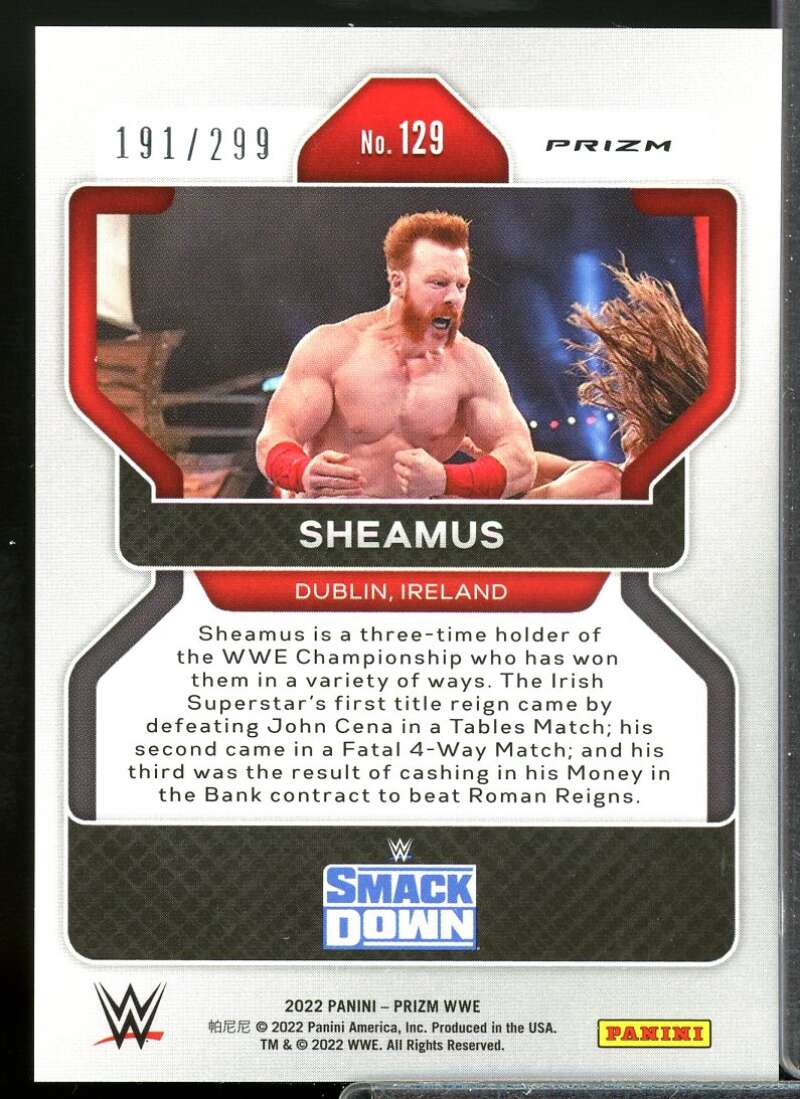 Sheamus Card 2022 Panini Prizm WWE Prizms Red #129  Image 2