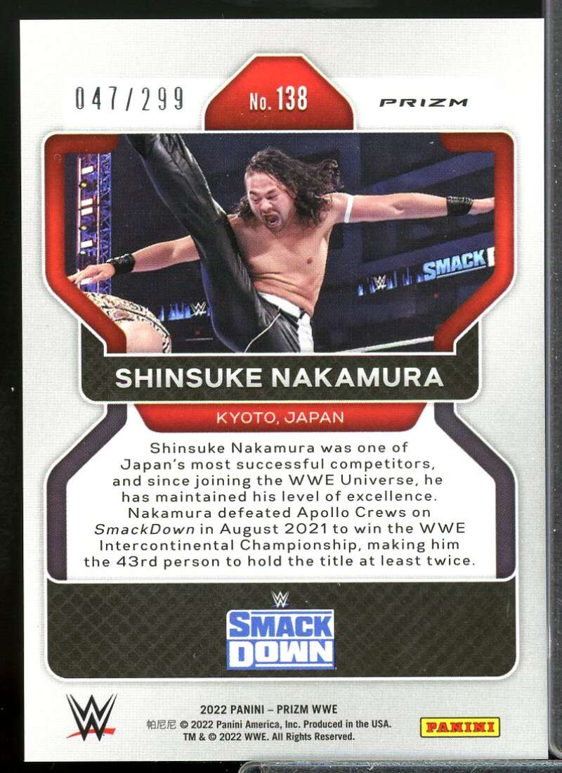 Shinsuke Nakamura Card 2022 Panini Prizm WWE Prizms Red #138  Image 2