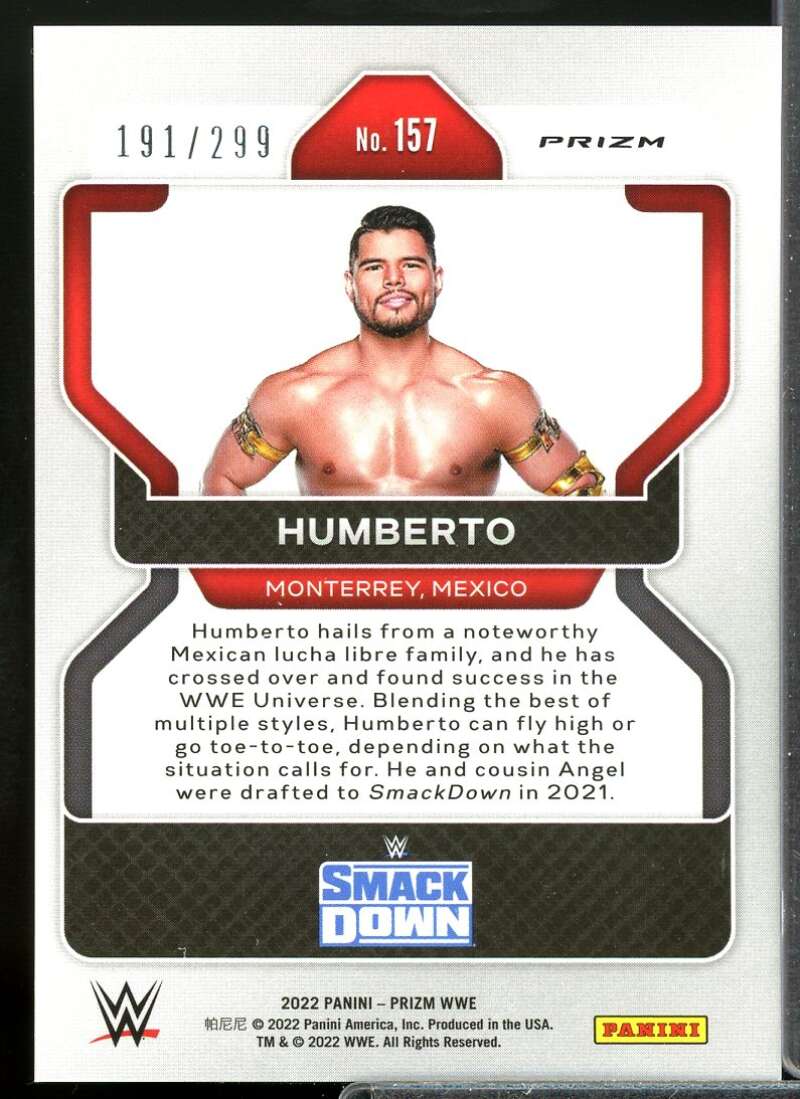 Humberto Card 2022 Panini Prizm WWE Prizms Red #157  Image 2