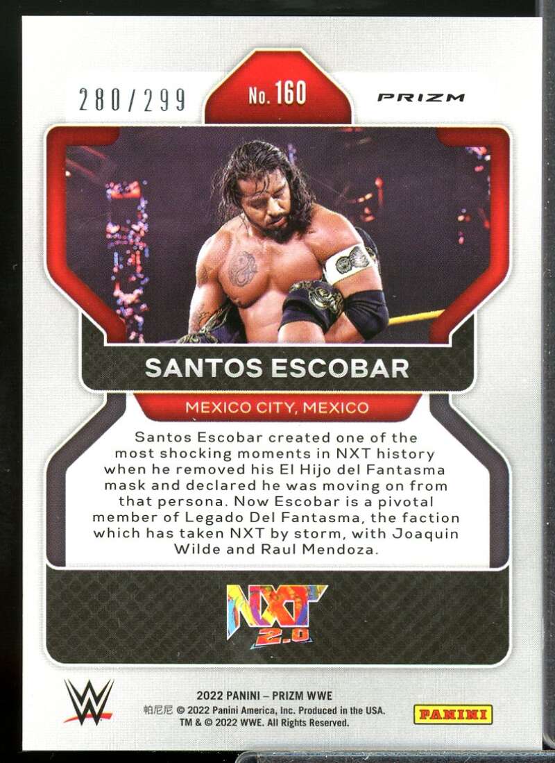 Santos Escobar Card 2022 Panini Prizm WWE Prizms Red #160  Image 2