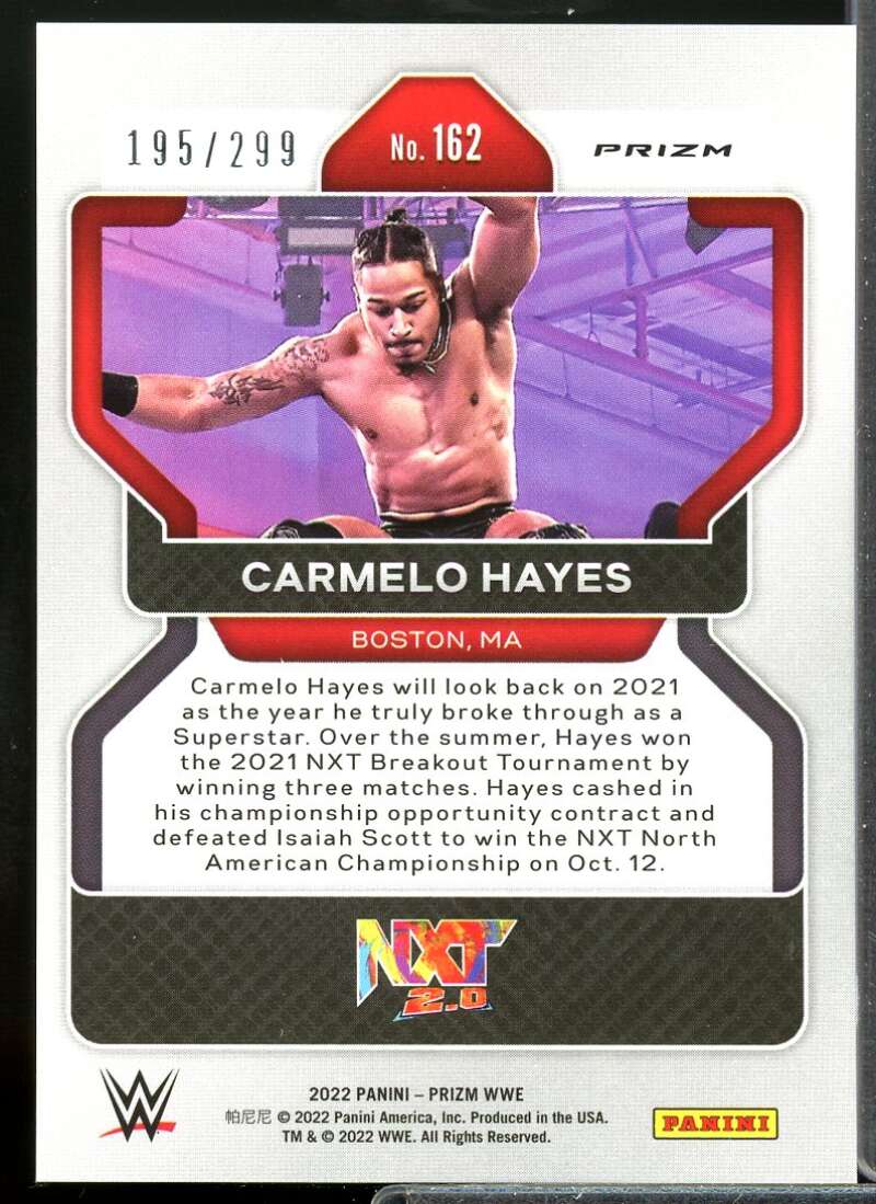 Carmelo Hayes Card 2022 Panini Prizm WWE Prizms Red #162  Image 2