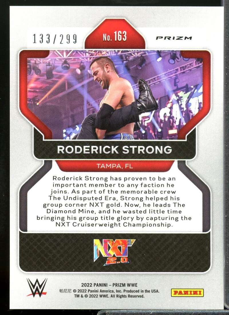 Roderick Strong Card 2022 Panini Prizm WWE Prizms Red #163  Image 2