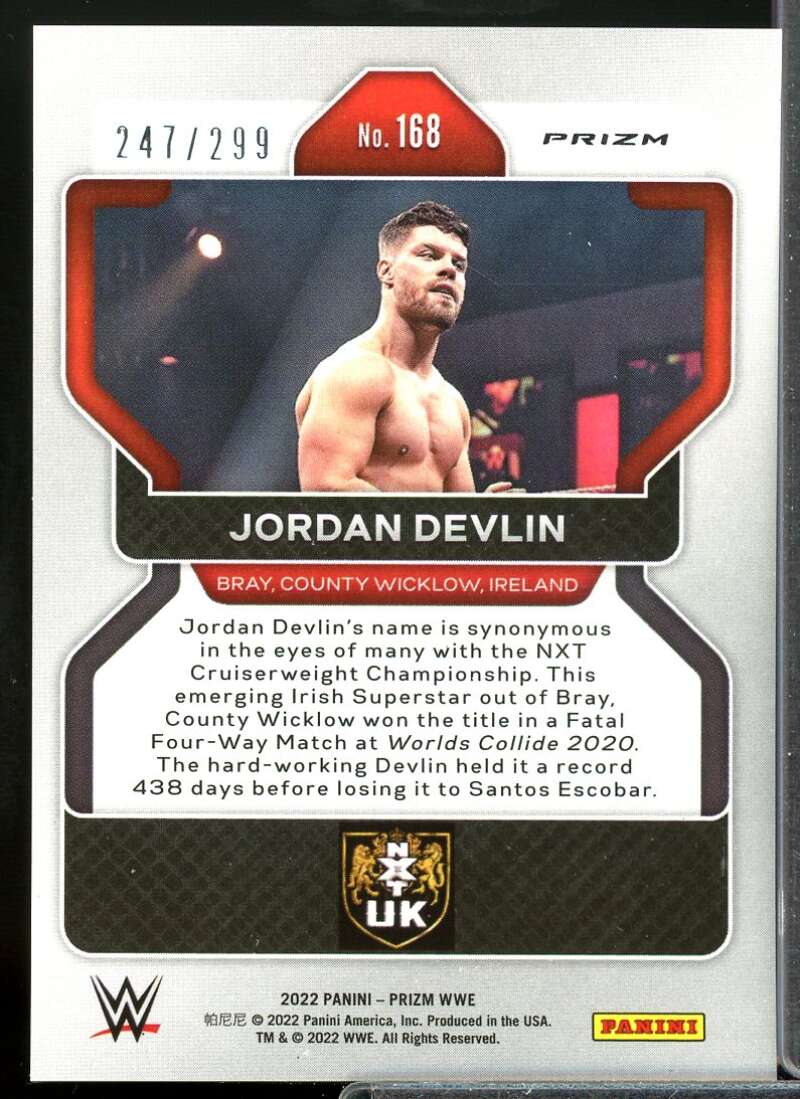 Jordan Devlin Card 2022 Panini Prizm WWE Prizms Red #168  Image 2