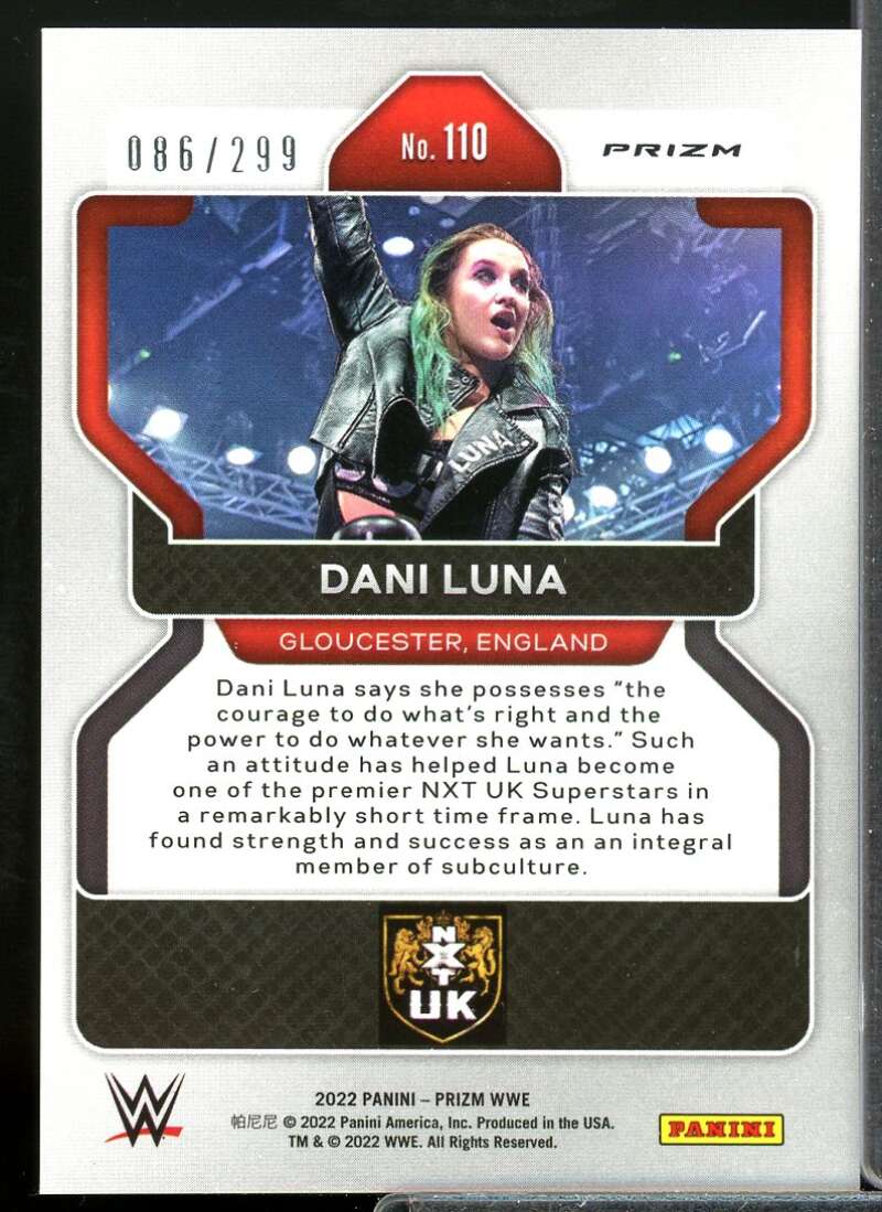 Dani Luna Card 2022 Panini Prizm WWE Prizms Red #110  Image 2