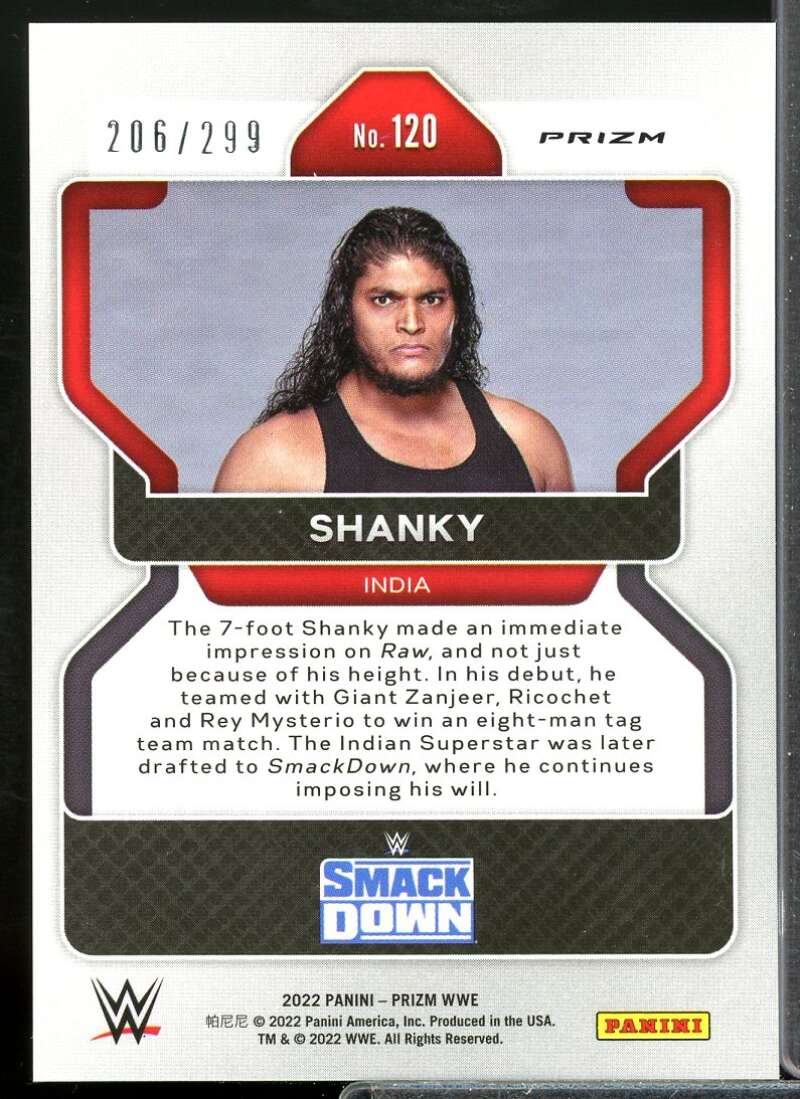 Shanky Card 2022 Panini Prizm WWE Prizms Red #120  Image 2