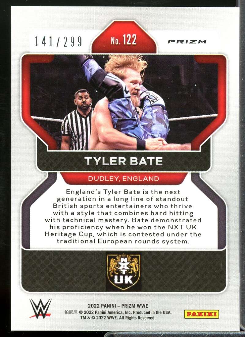 Tyler Bate Card 2022 Panini Prizm WWE Prizms Red #122  Image 2