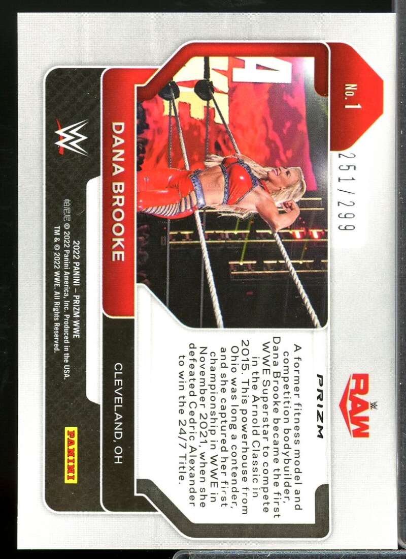 Dana Brooke Card 2022 Panini Prizm WWE Prizms Red #1  Image 2
