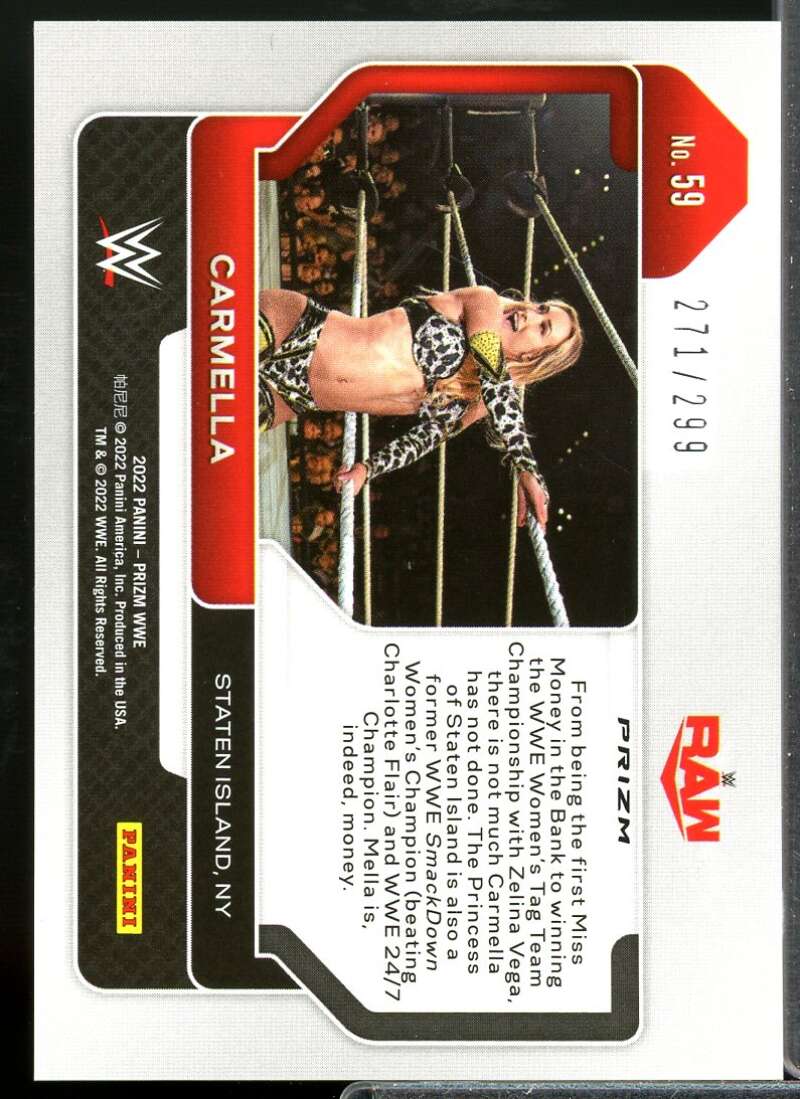 Carmella Card 2022 Panini Prizm WWE Prizms Red #59  Image 2