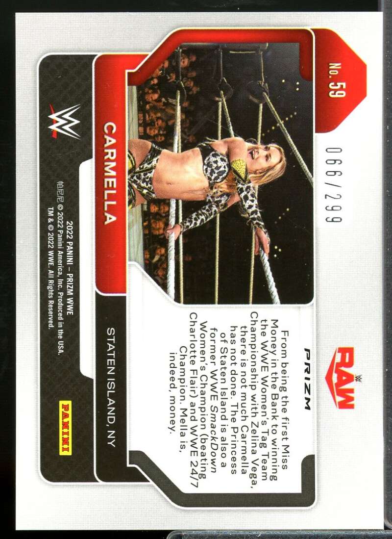 Carmella Card 2022 Panini Prizm WWE Prizms Red #59  Image 2