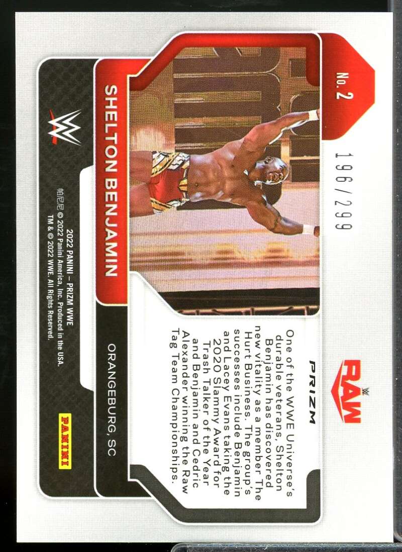 Shelton Benjamin Card 2022 Panini Prizm WWE Prizms Red #2  Image 2