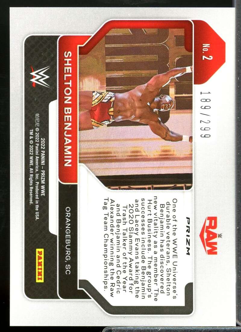Shelton Benjamin Card 2022 Panini Prizm WWE Prizms Red #2  Image 2