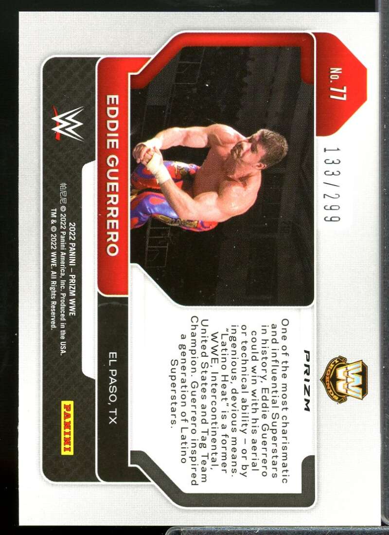 Eddie Guerrero Card 2022 Panini Prizm WWE Prizms Red #77  Image 2