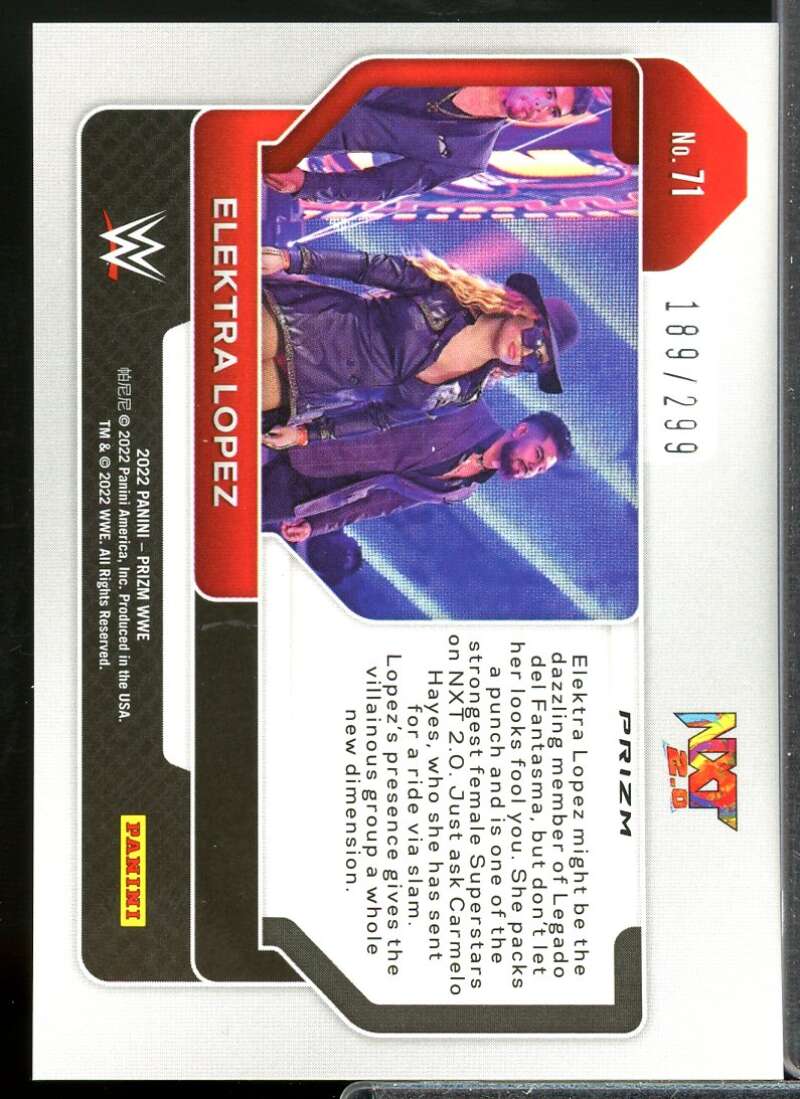 Elektra Lopez Card 2022 Panini Prizm WWE Prizms Red #71  Image 2