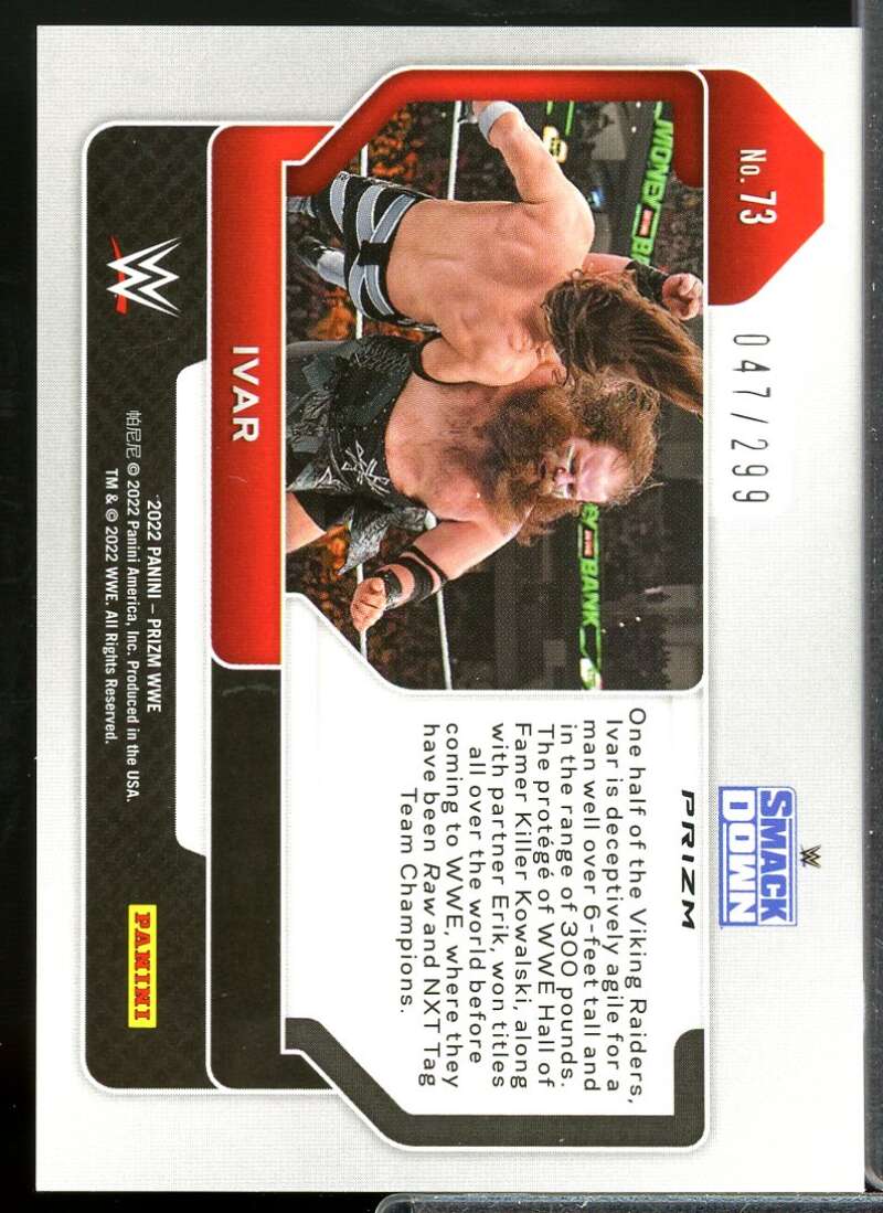 Ivar Card 2022 Panini Prizm WWE Prizms Red #73  Image 2