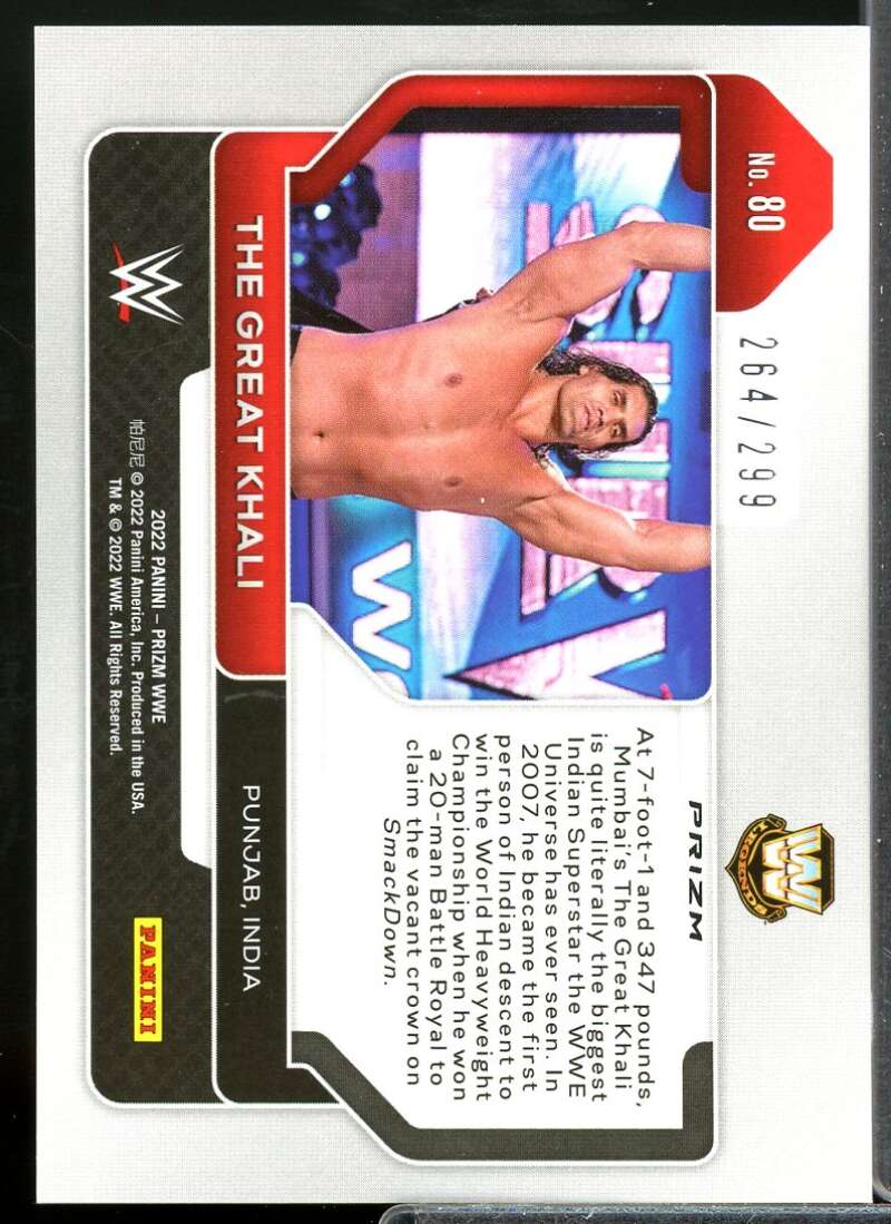 The Great Khali Card 2022 Panini Prizm WWE Prizms Red #80  Image 2