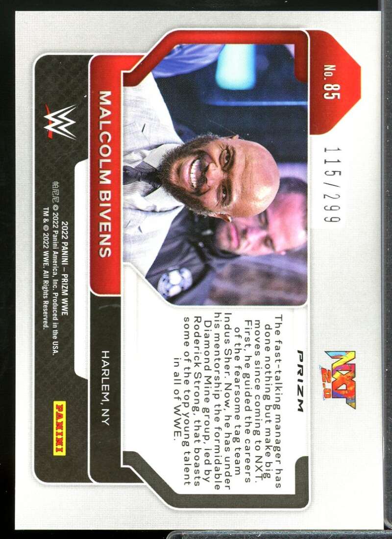 Malcolm Bivens Card 2022 Panini Prizm WWE Prizms Red #85  Image 2