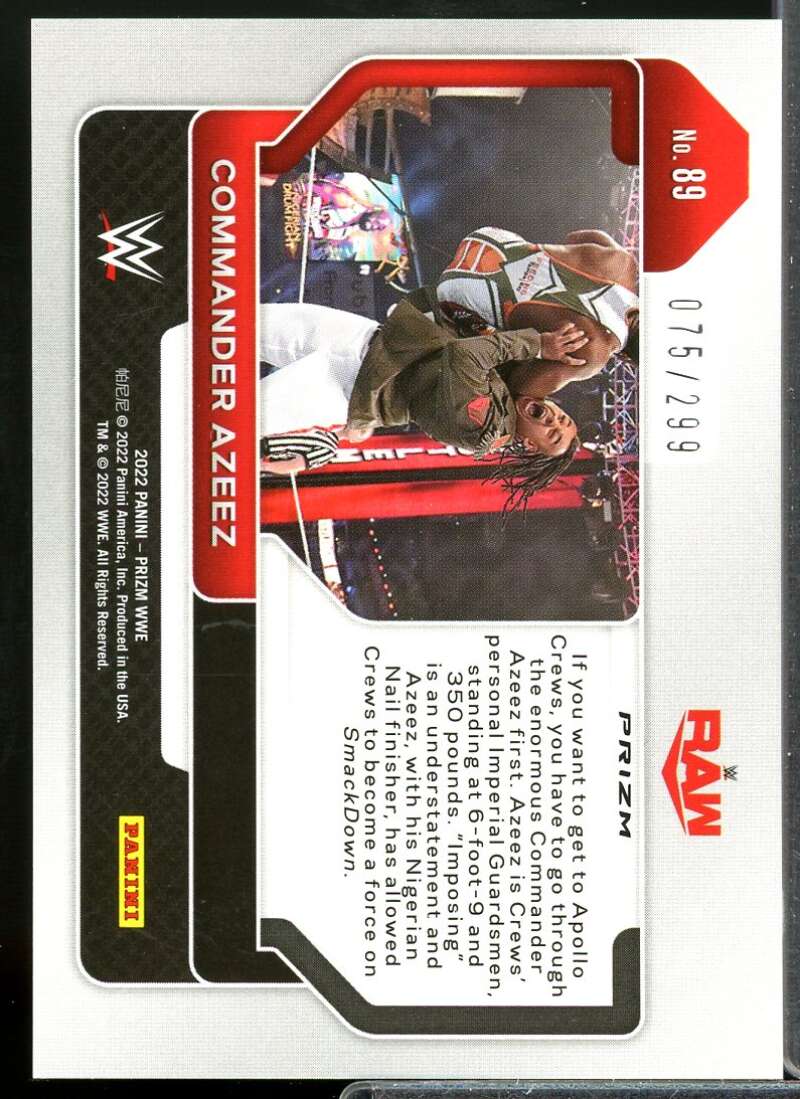 Commander Azeez Card 2022 Panini Prizm WWE Prizms Red #89  Image 2