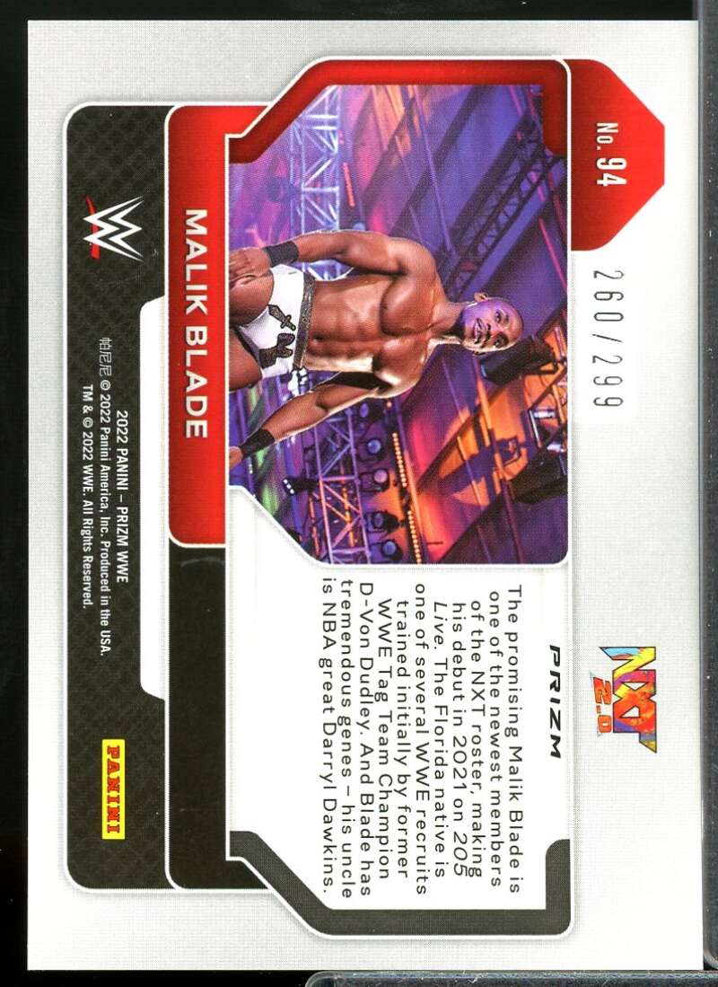 Malik Blade Card 2022 Panini Prizm WWE Prizms Red #94  Image 2