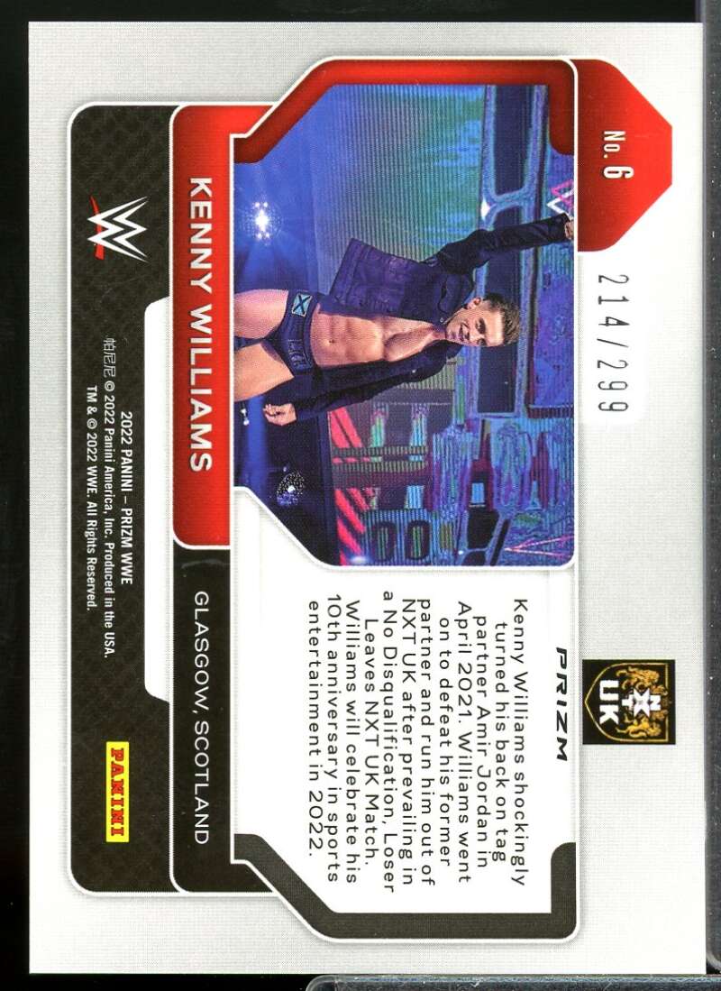 Kenny Williams Card 2022 Panini Prizm WWE Prizms Red #6  Image 2