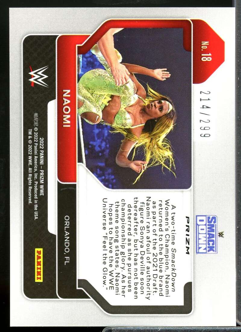 Naomi Card 2022 Panini Prizm WWE Prizms Red #18  Image 2