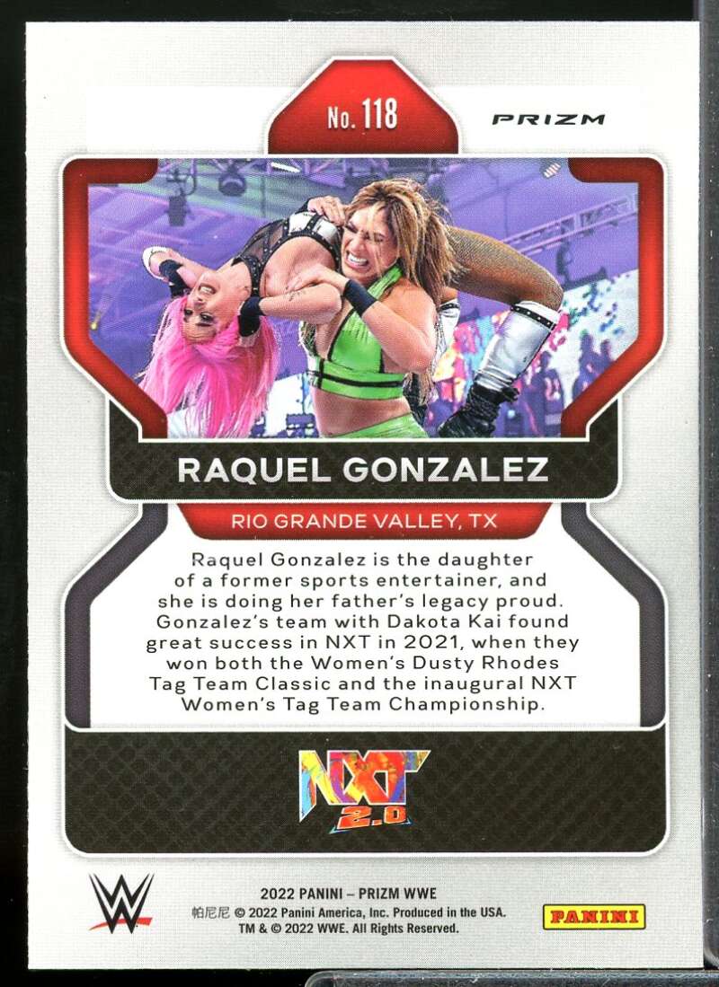 Raquel Gonzalez Card 2022 Panini Prizm WWE Prizms Ruby Wave #118  Image 2