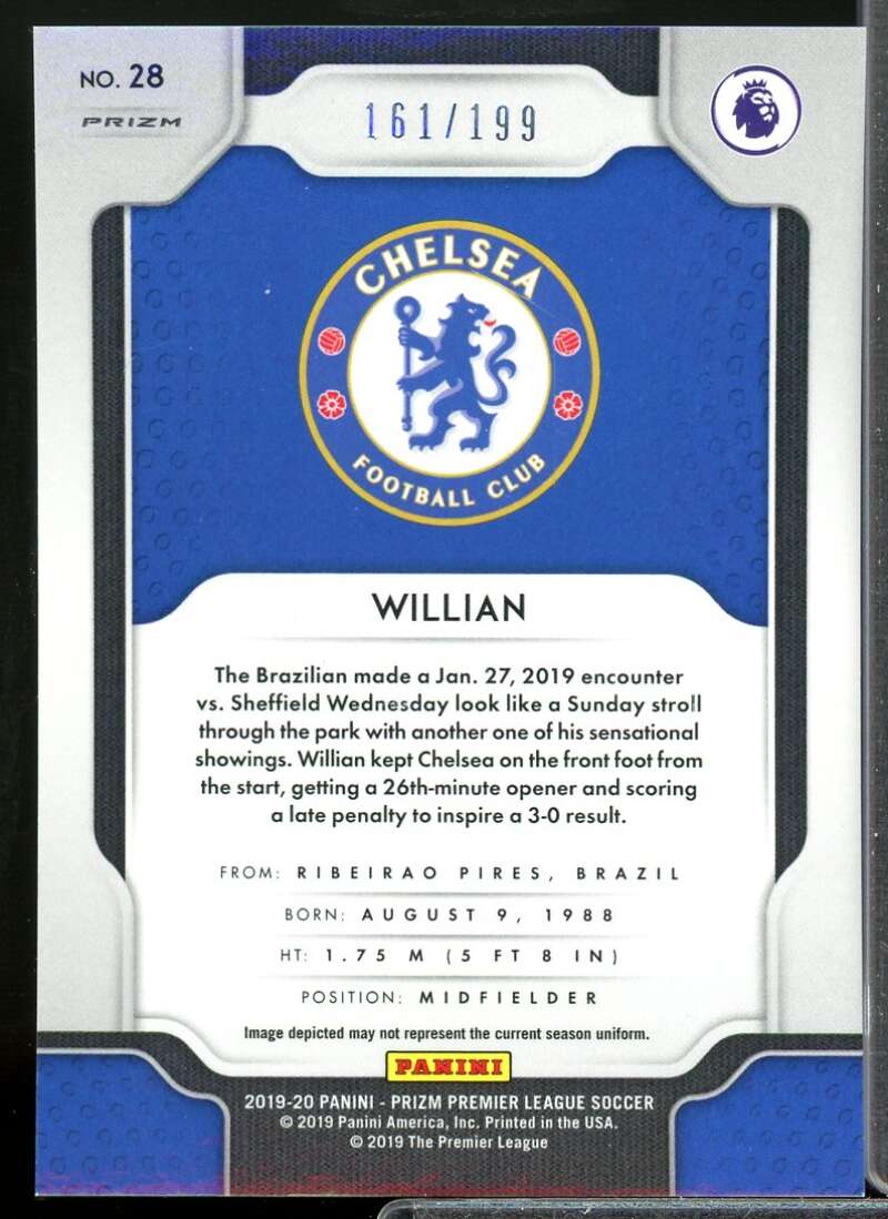Willian Card 2019-20 Panini Prizm English Premier League Prizms Blue #28  Image 2
