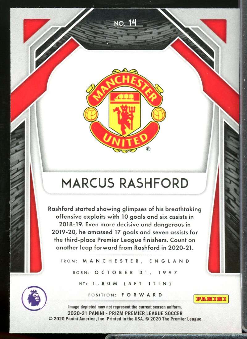 Marcus Rashford Card 2020-21 Panini Prizm English Premier League #14  Image 2