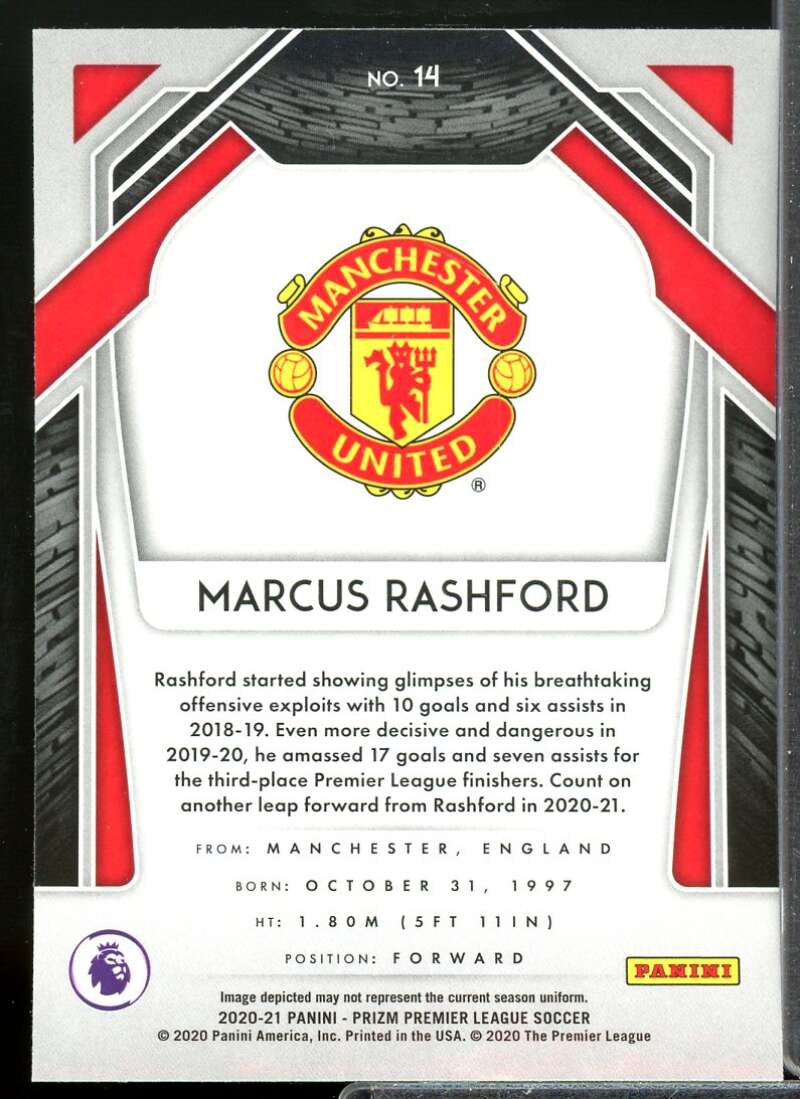 Marcus Rashford Card 2020-21 Panini Prizm English Premier League #14  Image 2