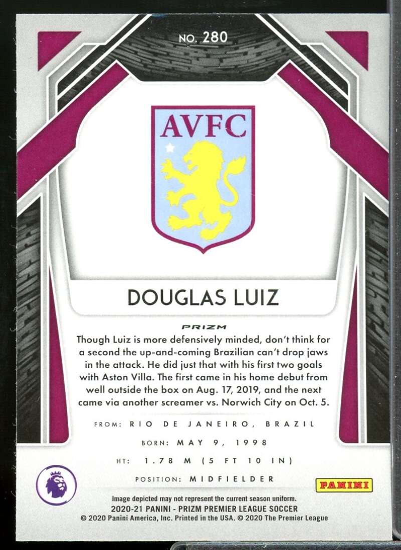 D. Luiz 2020 Prizm English Premier League Prizms Choice Blue Yellow Green #280  Image 2