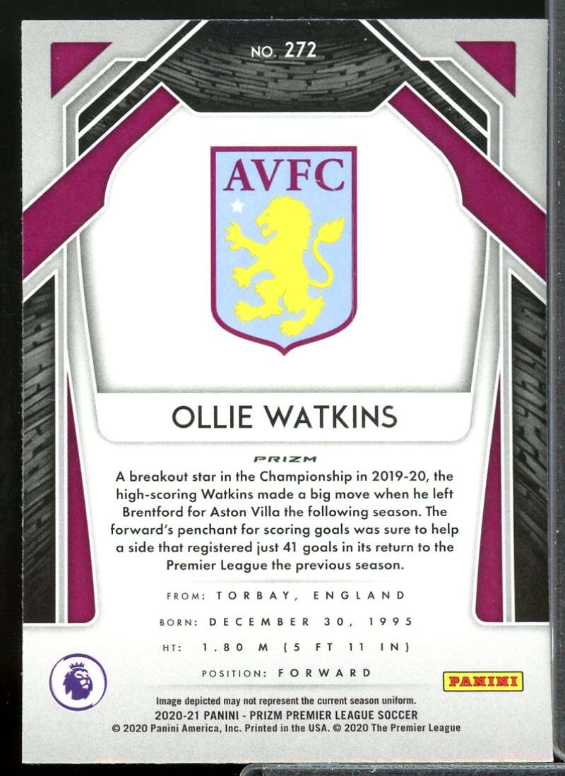 O Watkins 2020 Prizm English Premier League Prizm Choice Blue Yellow Green #272  Image 2