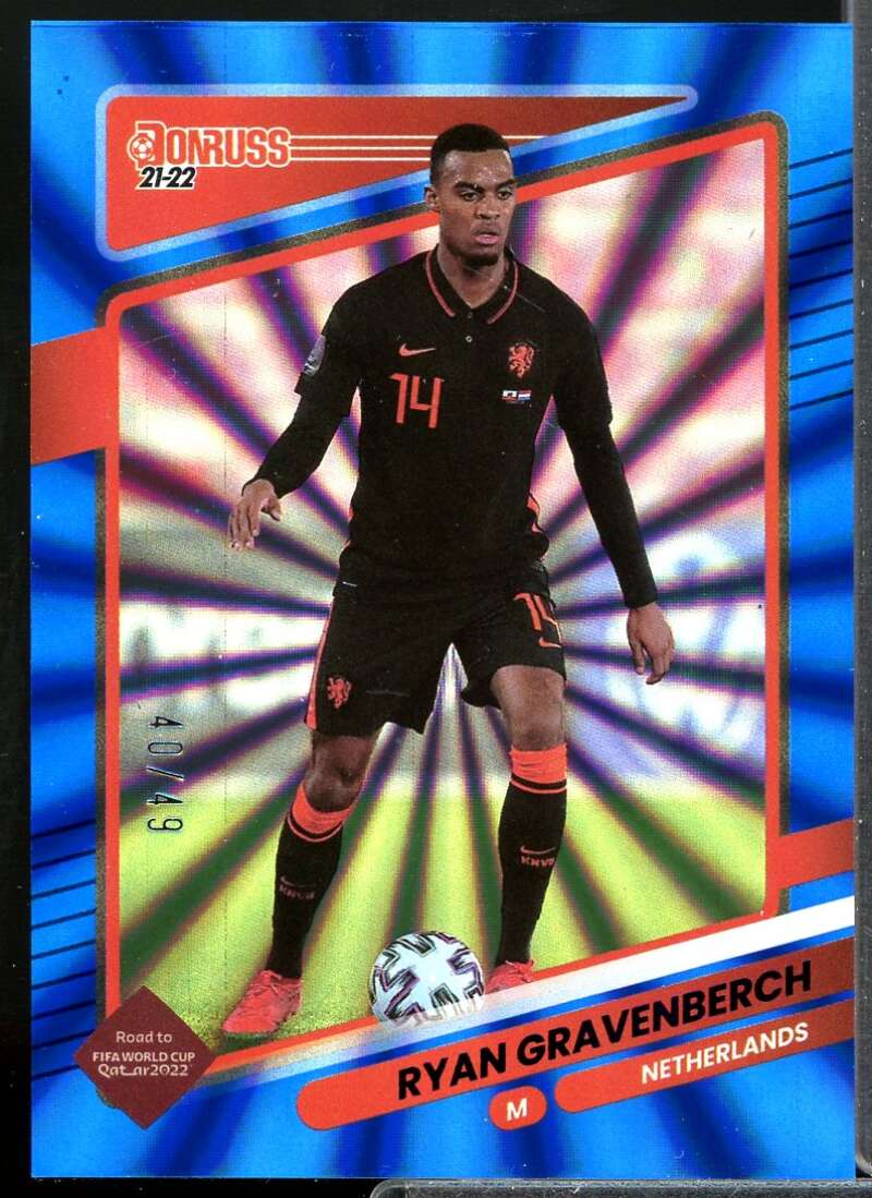 Ryan Gravenberch Card 2021-22 Donruss Blue Laser Holo #96  Image 1