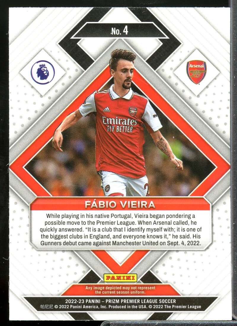 Fabio Vieira Card 2022-23 Panini Prizm English Premier League Emergent #4  Image 2