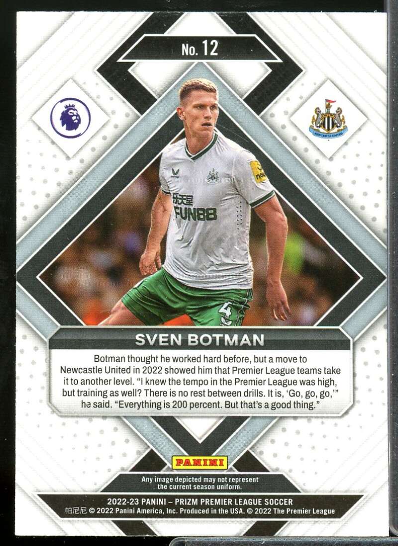 Sven Botman Card 2022-23 Panini Prizm English Premier League Emergent #12  Image 2