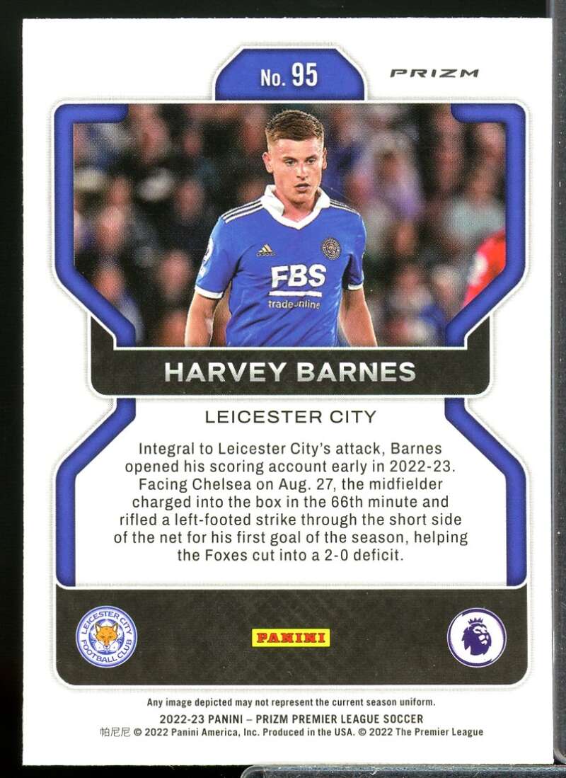 Harvey Barnes 2022-23 Panini Prizm English Premier League Prizms Silver #95  Image 2