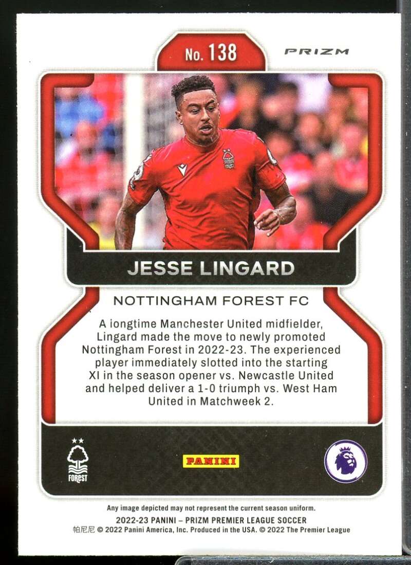 Jesse Lingard 2022-23 Panini Prizm English Premier League Prizms Silver #138  Image 2