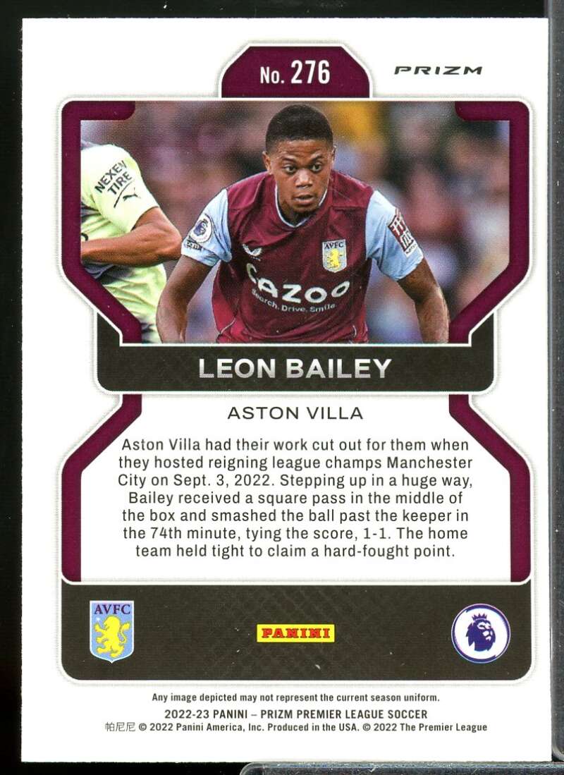 Leon Bailey Card 2022-23 Panini Prizm English Premier League Prizms Silver #276  Image 2