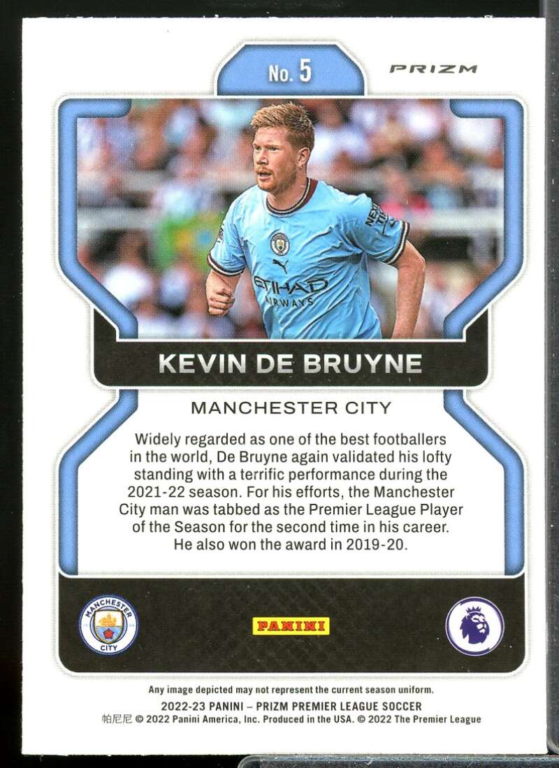 Kevin De Bruyne 2022-23 Panini Prizm English Premier League Prizms Silver #5  Image 2