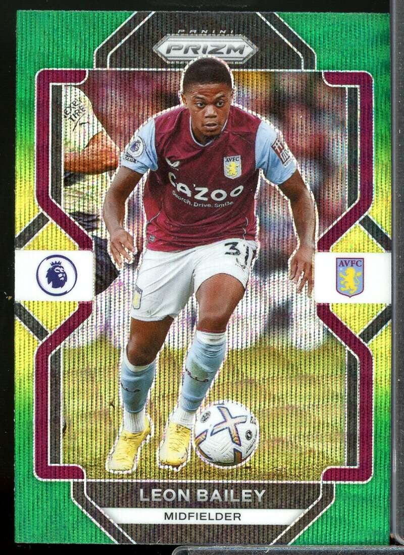 Leon Bailey 2022-23 Panini Prizm English Premier League Prizm Green Pulsar #276  Image 1