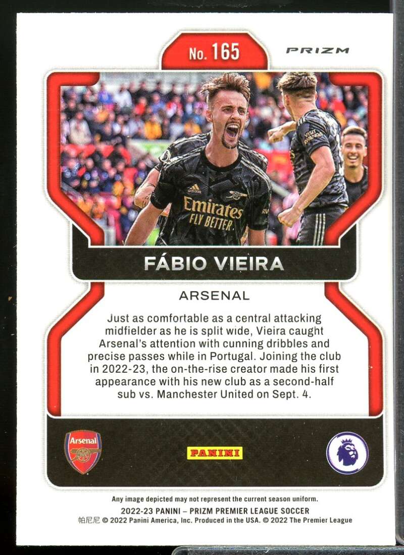 Fabio Vieira 2022 Panini Prizm English Premier League Prizms Green Pulsar #165  Image 2