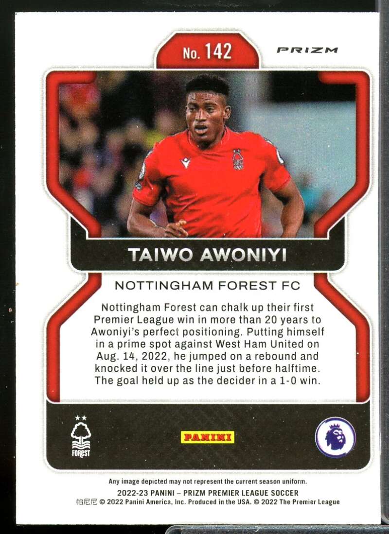 Taiwo Awoniyi 2022 Panini Prizm English Premier League Prizms Green Pulsar #142  Image 2