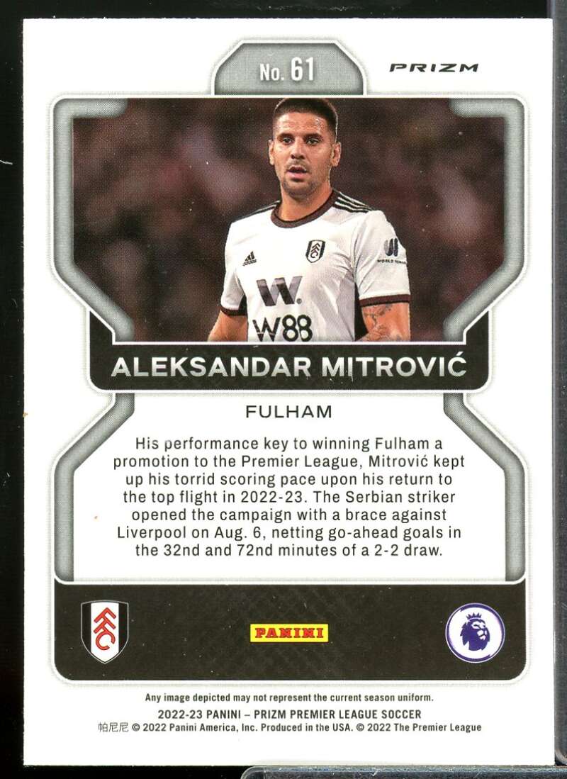 Aleksandar Mitrovic 2022 Prizm English Premier League Prizms Green Pulsar #61  Image 2