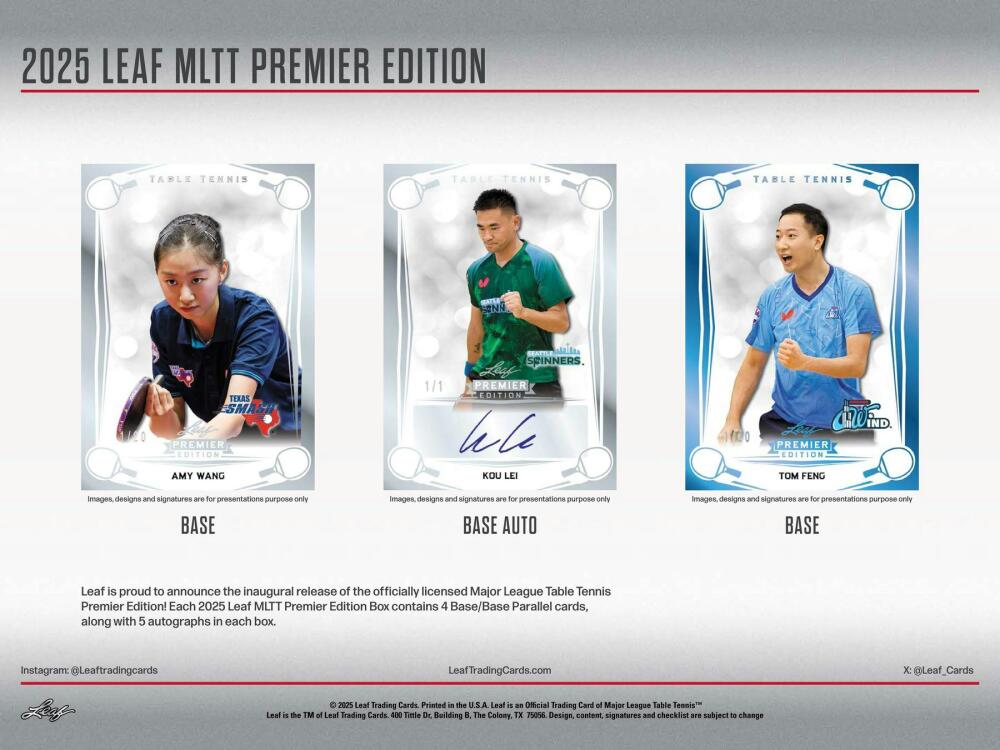 2025 Leaf MLTT Major League Table Tennis Premier Edition Hobby Box Image 3